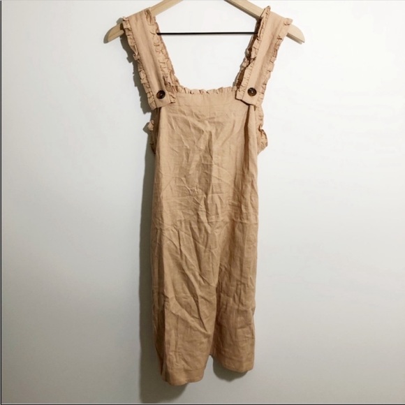 Topshop Dresses & Skirts - NWT Topshop Linen Jumper Mini Dress Tan 2